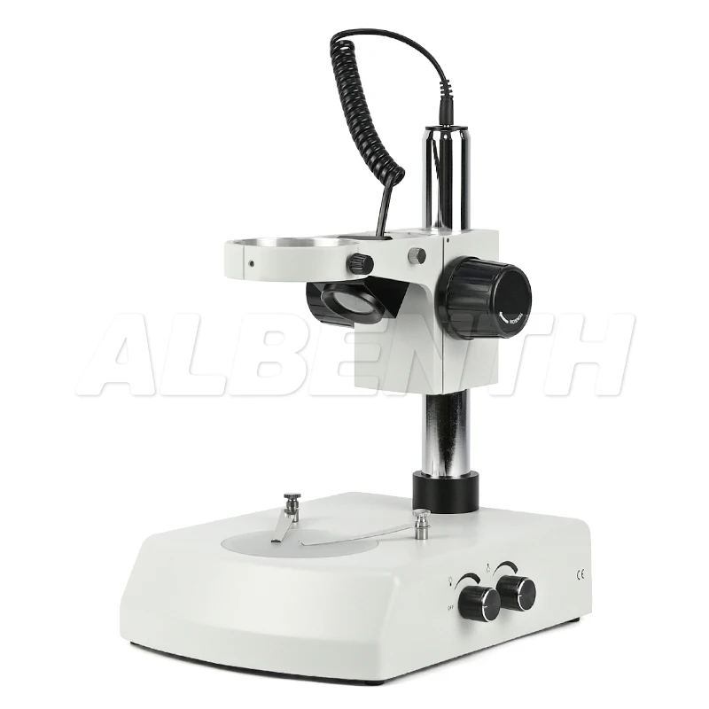 

Trinocular Binocular Zoom Microscope Post Stand with 76mm Coarse Focus and Top Bottom Dimmable LED Light