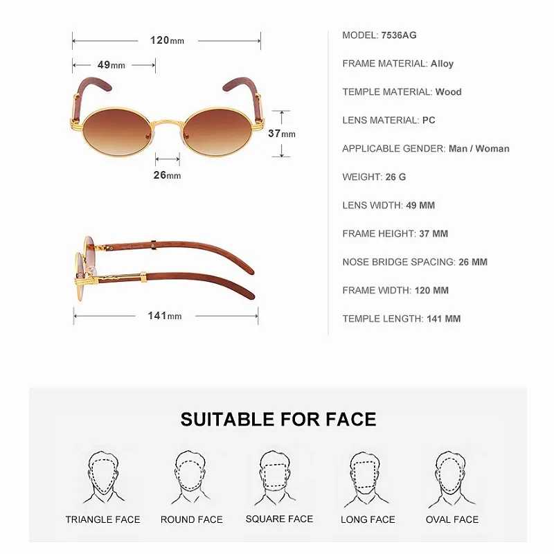 Oval Sunglasses Wood Legs Women Men Sun Glasses Female Men Eyeglasses Women Eyewears Oculos Lentes De Sol UV400