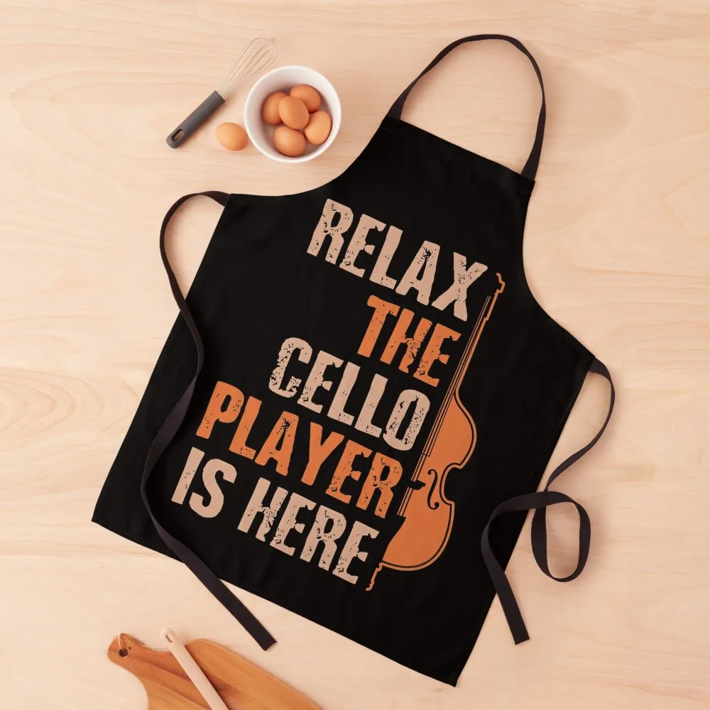 Relax Cello Player Is Here Cello Gift Cello Items Apron House Things For Home And Kitchen painting barber uniform Apron