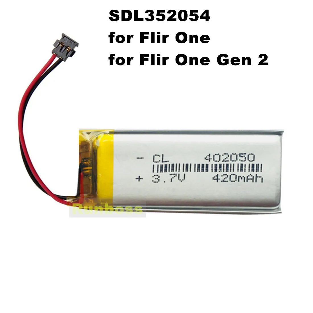 New 420mAh Thermal Camera Battery SDL352054 for Flir One, Flir One Gen 2 Li-Polymer Replacement Battery