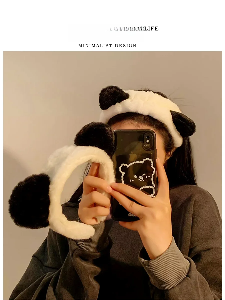 

Cute Panda Hairband Women's Plu Hair Accories Adorable Hair Ties Elastic Band Hair Hoop Tee Life Brand Universal Use
