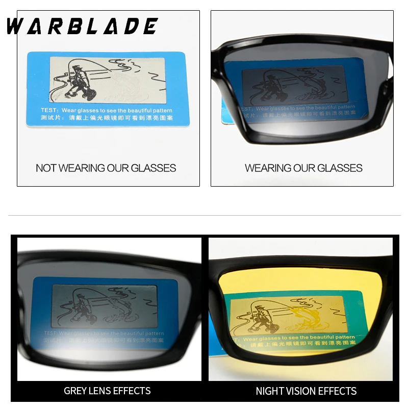 WarBLade الاستقطاب النظارات الشمسية للرجال النساء الفاخرة العلامة التجارية مصمم سائق السيارة نظارات الرؤية الليلية نظارات عالية الجودة Gafas