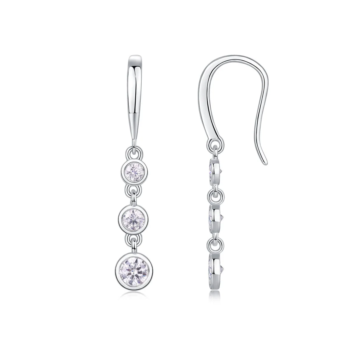 

2024 New Style 925 Sterling Silver Rhodium-plated Plated Moissanite Charm Bubble Drop Earrings for Daily Wear