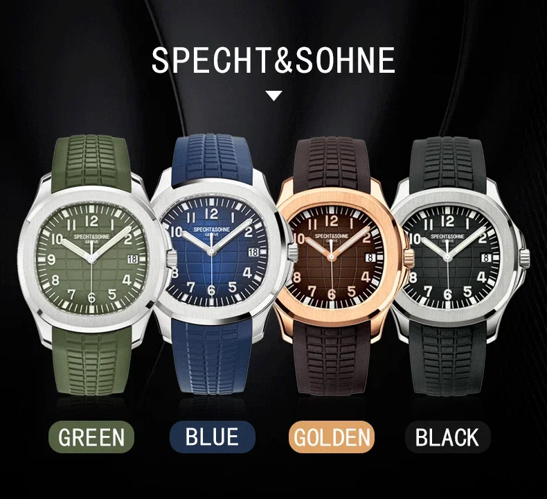 Specht&Sohne 40 mm Herrenuhren, mechanische Uhr, Japan, Miyota 8215 Movt, Roségold, Edelstahl, klassische 5167-Uhr, wasserdicht – Detail 1