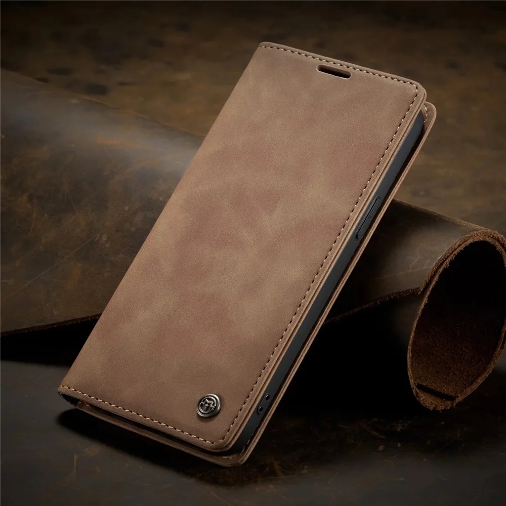 Mat lederen flip cover voor iPhone 11 12 13 14 15 16e 17 Pro Max Mini Air Wallet Case XR XS 8 7 5S SE 2020 2022 Magnetische Retro