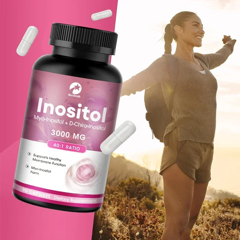 Kexinsh Myo-Inositol & D-Chiro Inositol Capsules Ideal Dosage for 40:1 Ratio for Ovarian Health Support and Balance