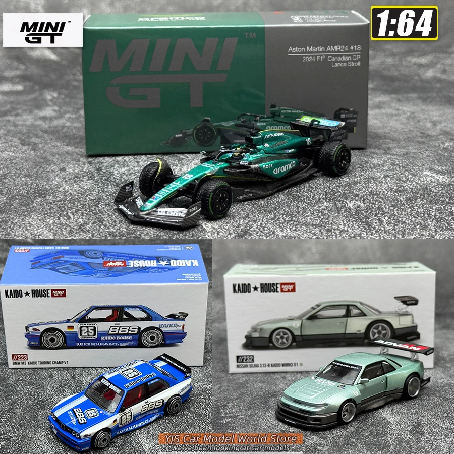 

MINIGT 1:64 Aston Martin AMR24 #14 2024 F1 Silvia S13-R car metal material car model static ornament collection