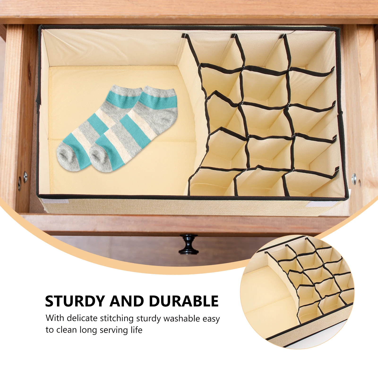 

16 Grids Socks Bras Storage Box Drawer Organizer Bras Underwear Box Dustproof Cover Washable Closet Cabinet Tidy Home