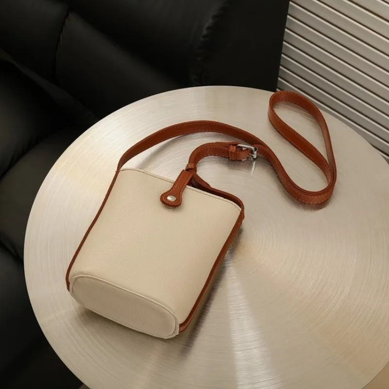 

High End Casual Simple Messenger Bag Women Classic Leather Elegant Vintage Trendy Paris Design Bag