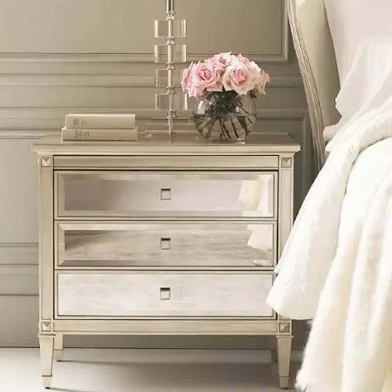 Slim Wheels Nightstands Bedroom Classic Cheap Wood Small Bedsides Table Modern Smart Mesas De Noche Dormitorio Home Furniture