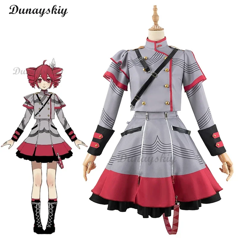 Kasane Teto Cosplay Anime Vtuber Costume Synthesizer V Teto's Wigs Outfit Uniform Halloween Party Clothing for Women