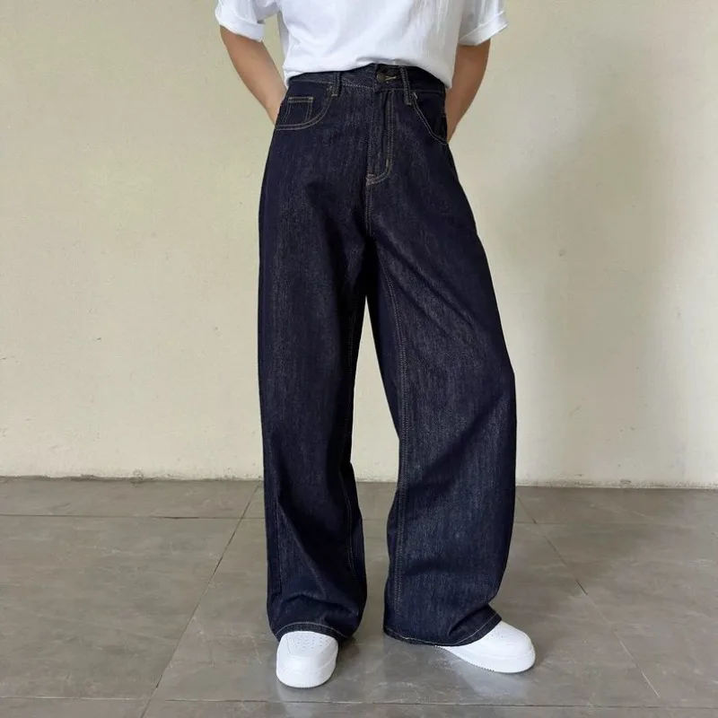 

Американские джинсы, мужские летние модные брендовые прямые свободные брюки, универсальные широкие брюки