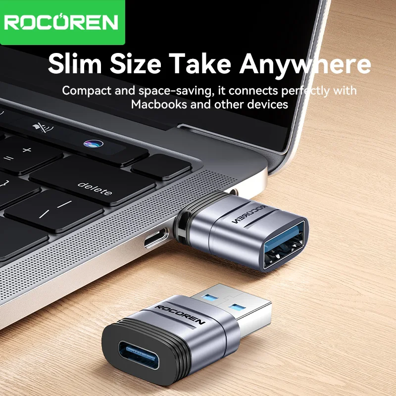 Rocoren USB Type C OTG Adapter Type-C Male to USB 3.0 3.2 Female Mini Converter For Macbook pro Air Samsung Xiaomi 15 14 Laptop