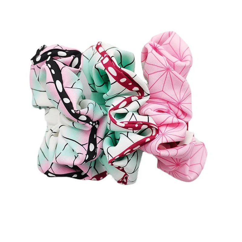 2025 Anime  Kochou Shinobu Cosplay Large Intestine Hair Ring New Head Rope French ins Style Girls Accessories Holiday Gifts