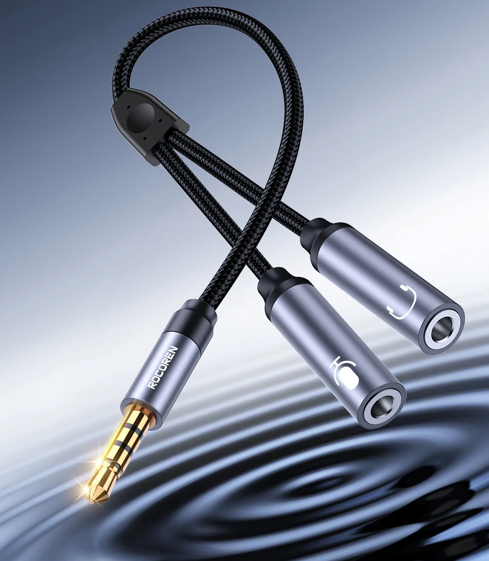 Rocoren 3,5-mm-Buchse Aux-Audio-Splitter-Kabel 2-Wege-Aux-Stecker auf doppelte Buchse Kopfhörer-Audio-Adapter für Kopfhörer Telefon Desktop – Detail 14