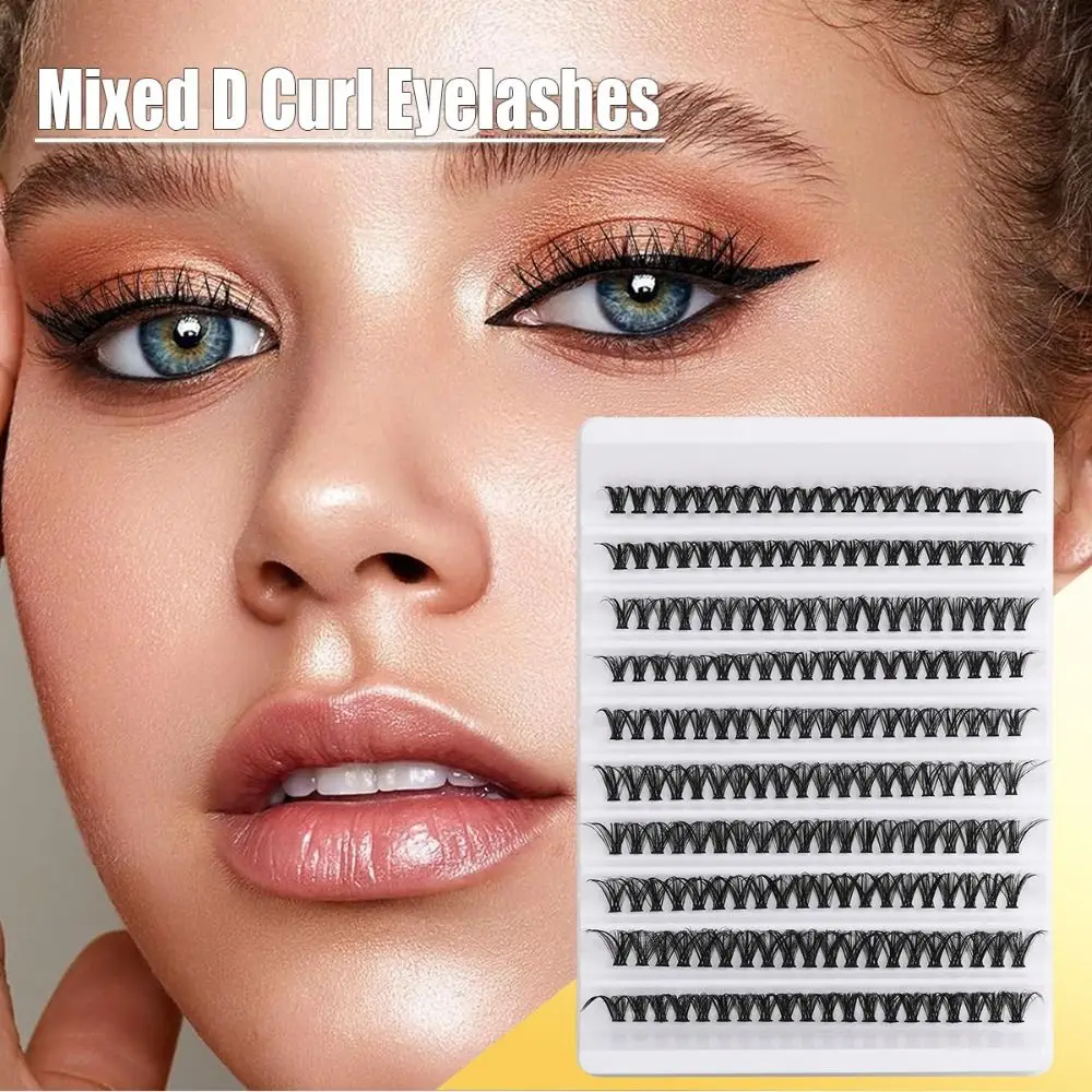 

Плотные D завитки для наращивания ресниц, 10 рядов, натуральные отдельные ресницы, лоток смешанной длины, макияж глаз, красота, кластеры, ресницы для женщин