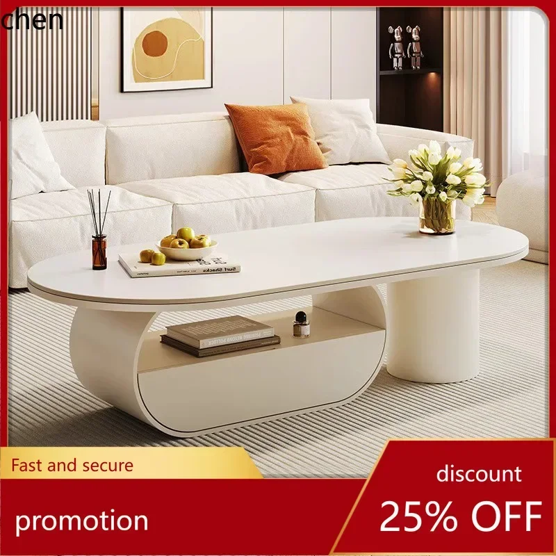 

ZML Living Room Rock Board Coffee Table Small Apartment Household Modern High-end Sense TV Cabinet Combination