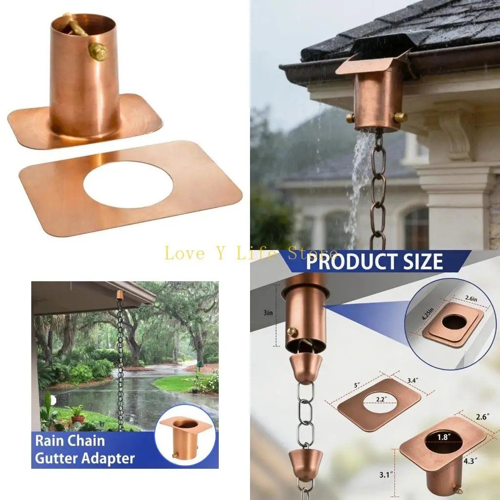 

L74C Адаптер водосточного желоба для дождевой цепи. Анкерный сплав для дождевой цепи. Установщик с покрытием. Декоративные для