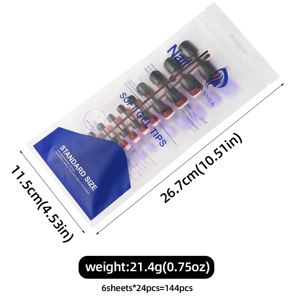 144pcs Mixed Color Short Square False Toe Nails Wine Red, Balck, White, Pink, Blue Press On Toenails Summer Glossy Fake Toe Tips