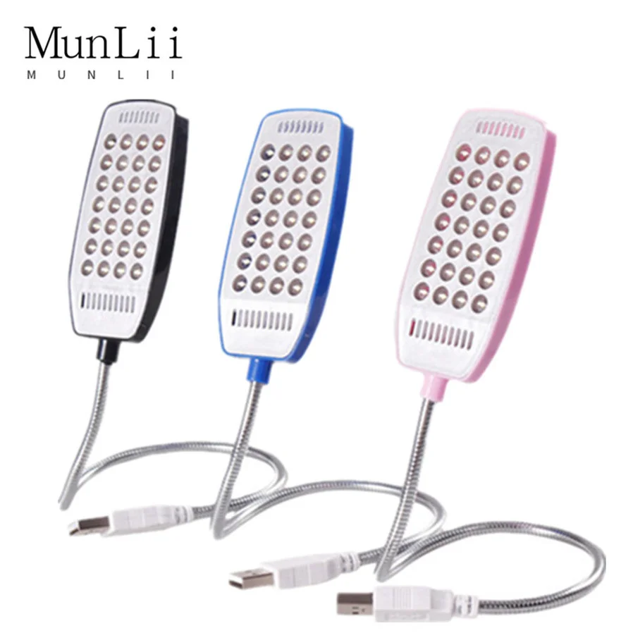 MunLii USB 28LEDs Reading Lamp LED  Ultra Bright Book Light Eye Care Flexible Table Lamps Night Lamp for PC Laptop