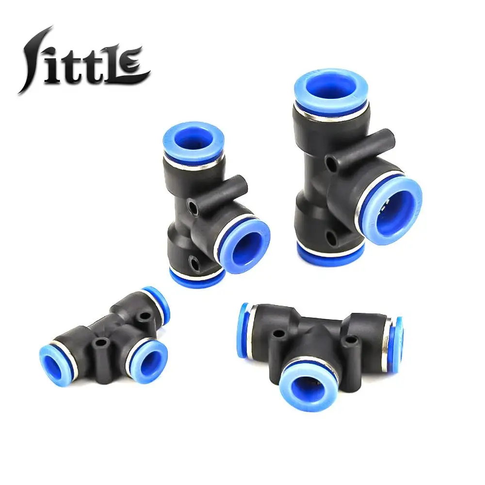 1Pcs PEG Pneumatic Connector Ttype Three-way Pneumatic Fittings Plastic Hose Quick Connector Variable Diameter Three-way Adapter