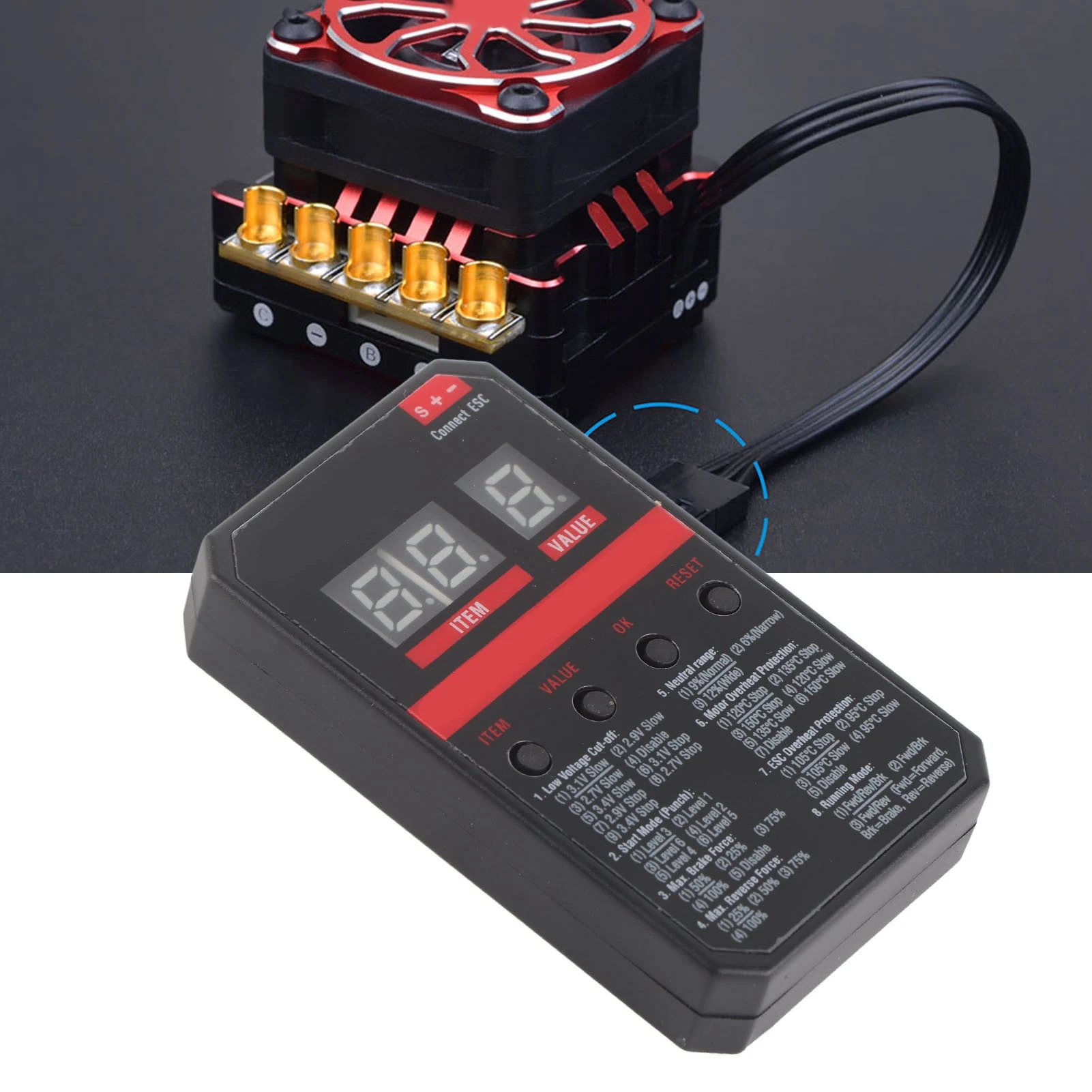 

RC Car LED Program Card RC Car LED Program Card for Rocket V2 ESC 45A 60A 80A 120A 150A Brushless Waterproof ESC Programing Card