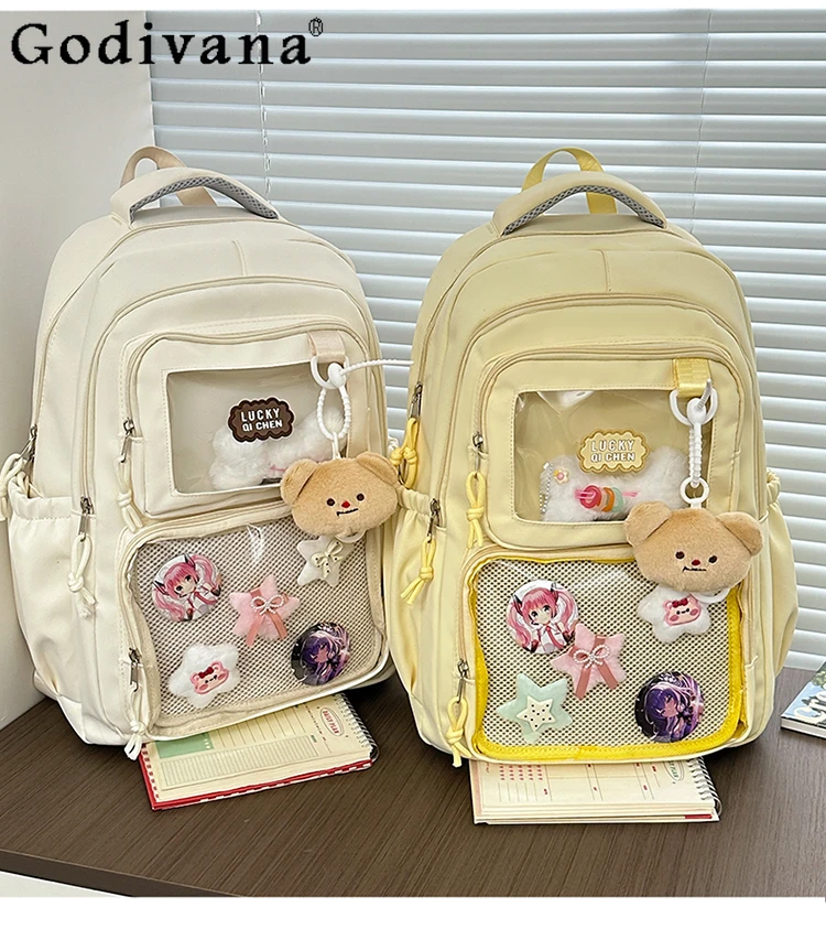 Sweet and Cute Japanese Original Lolita Backpack for Students Large Capacity Daily Casual Commuting Travel School Bag