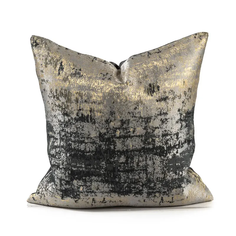 Luxury Navy and Gold Throw Pillow Covers, Modern Abstract Splash Pattern Decorative Cushion Covers for Sofa, Bedroom, Home Decor