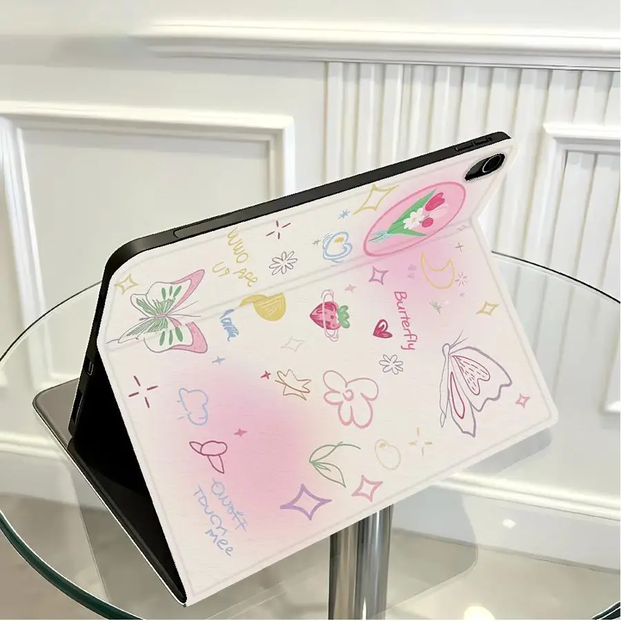 Case for Xiaomi Pad 5 6 7 8 Pro Pad 6s Pro 7 Ultra Redmi Pad SE K Pad 8.8 9.7 12.4 Inch With Pencil Holder Bird Flower Sticker