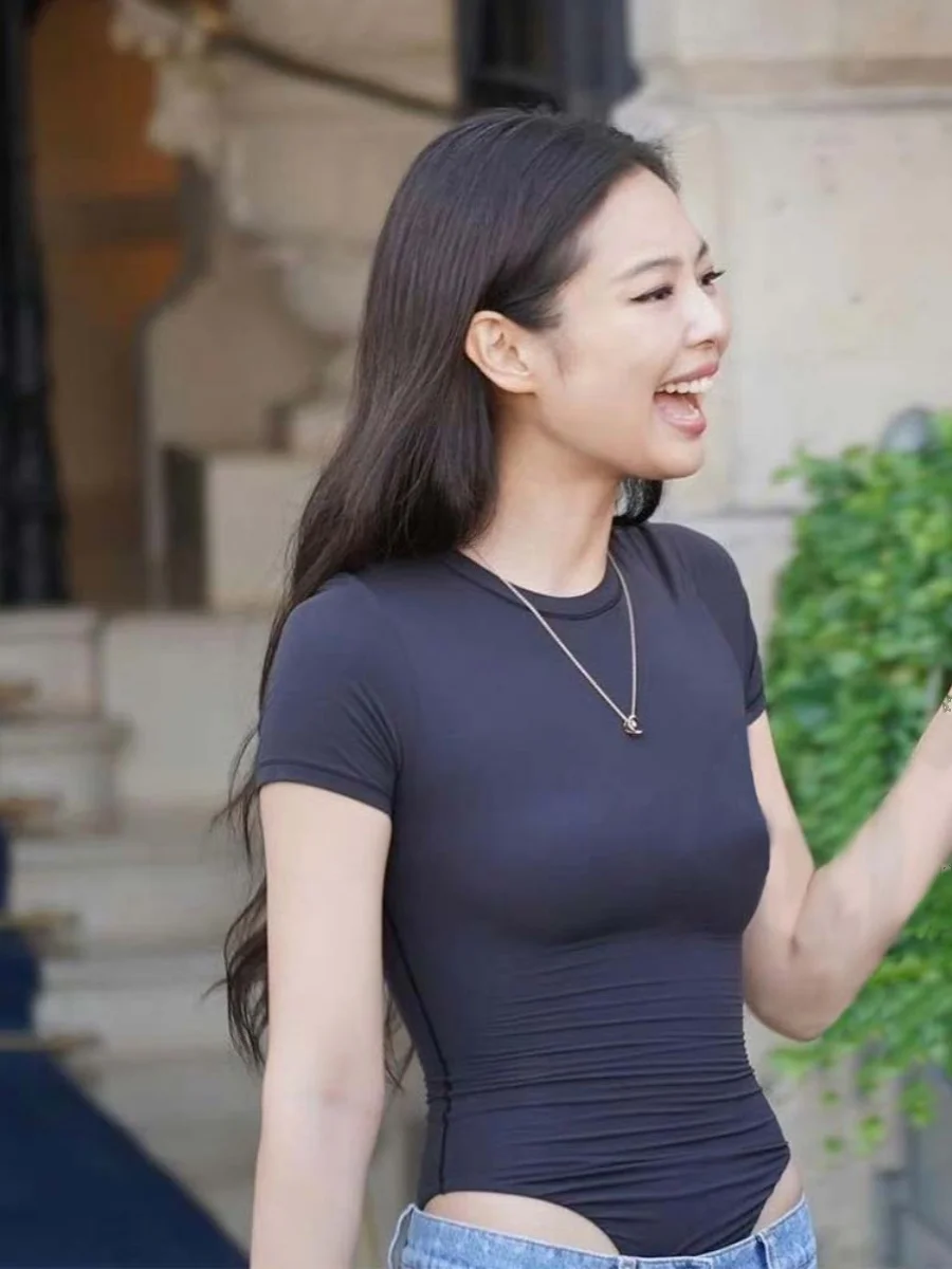 

Slim Fit round Ne Ice Silk Rer ort Sve Women's T-irt High Waist Thin Sle Commute Sle Online Exclusive Summer ...