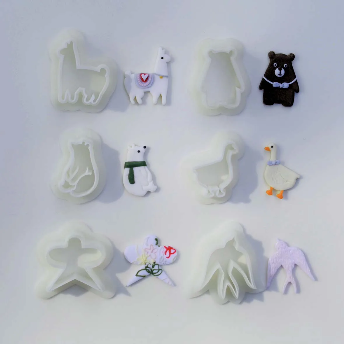 Get Close To Nature Series Clay Molds Goose/Bear/Polar bear/Alpaca/Swallow/Kite Shaped Cutting Mold For Earring Jewelry Ornament