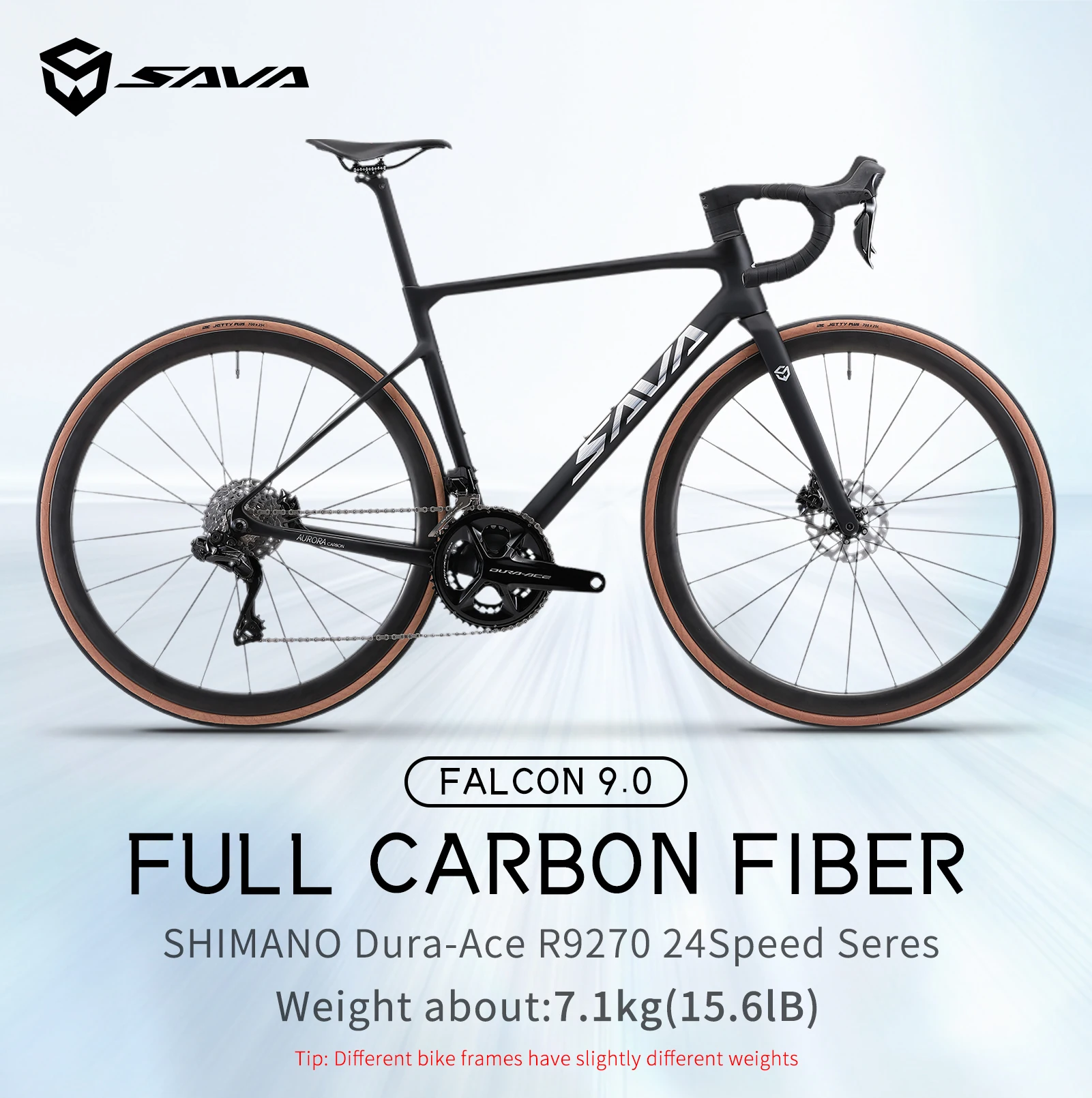 SAVA-Dura Ace Di2 9270 Carbon Road Bike with Electronic Shifting 7.1kg Ultra Light Adult Bike, Complete Competition Racing