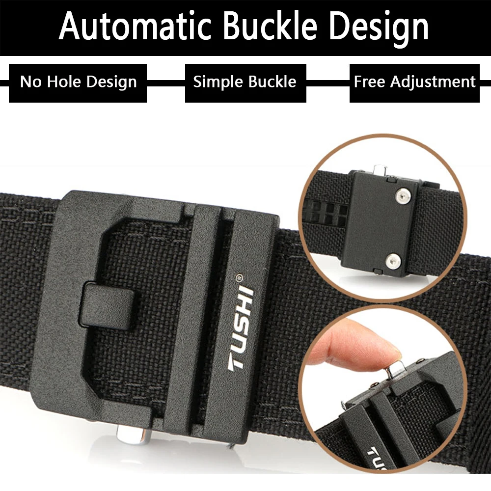 TUSHI Jeans Trousers Pants Tactical Gun Belts Adjustable Lock Braided Belts with Buckle Unisex Strap Woven Military IPSC Belt