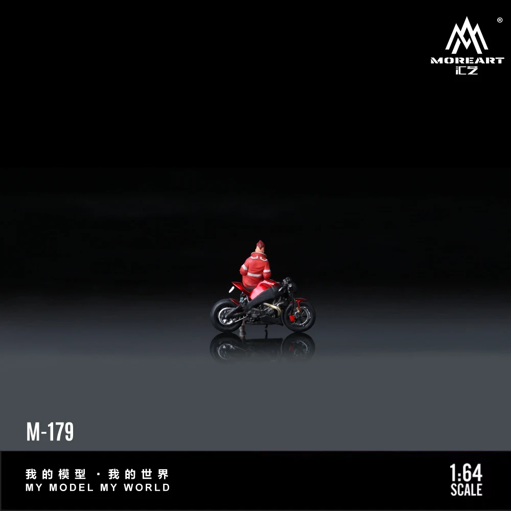 MoreArt 1:64 R6 BUELL XB12S Red Motorcycle Beauty Figure Resin Model, Miniature Scene Decoration Gift&Display