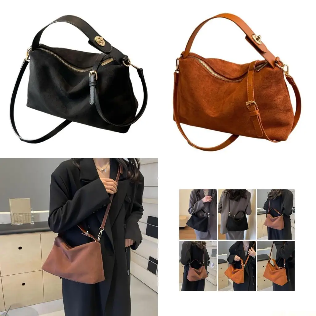 

X90D Women's Faux Sueded Leather Shoulder Bag Casual Crossbody Handbag
