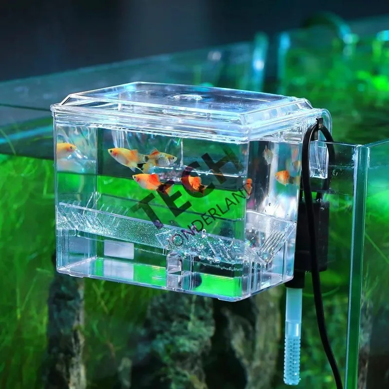 

New Arrival 2 Size Wall Rack Aquarium Fish Tank Isolation Box With Water Pump Or Aquarium Box Large Incubation Box