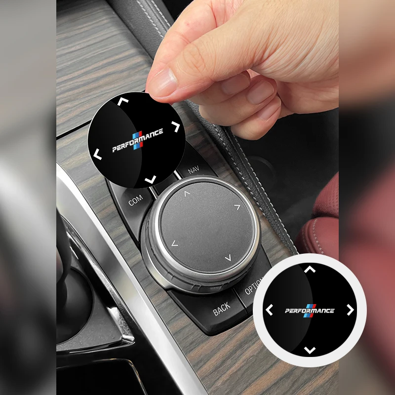 Car Multimedia Button Cover Trim Knob Sticker For BMW Performance X3 X4 X5 X6 X7 Series 3 4 5 F30 F25 G30 G32 F36 F26 F15 G01