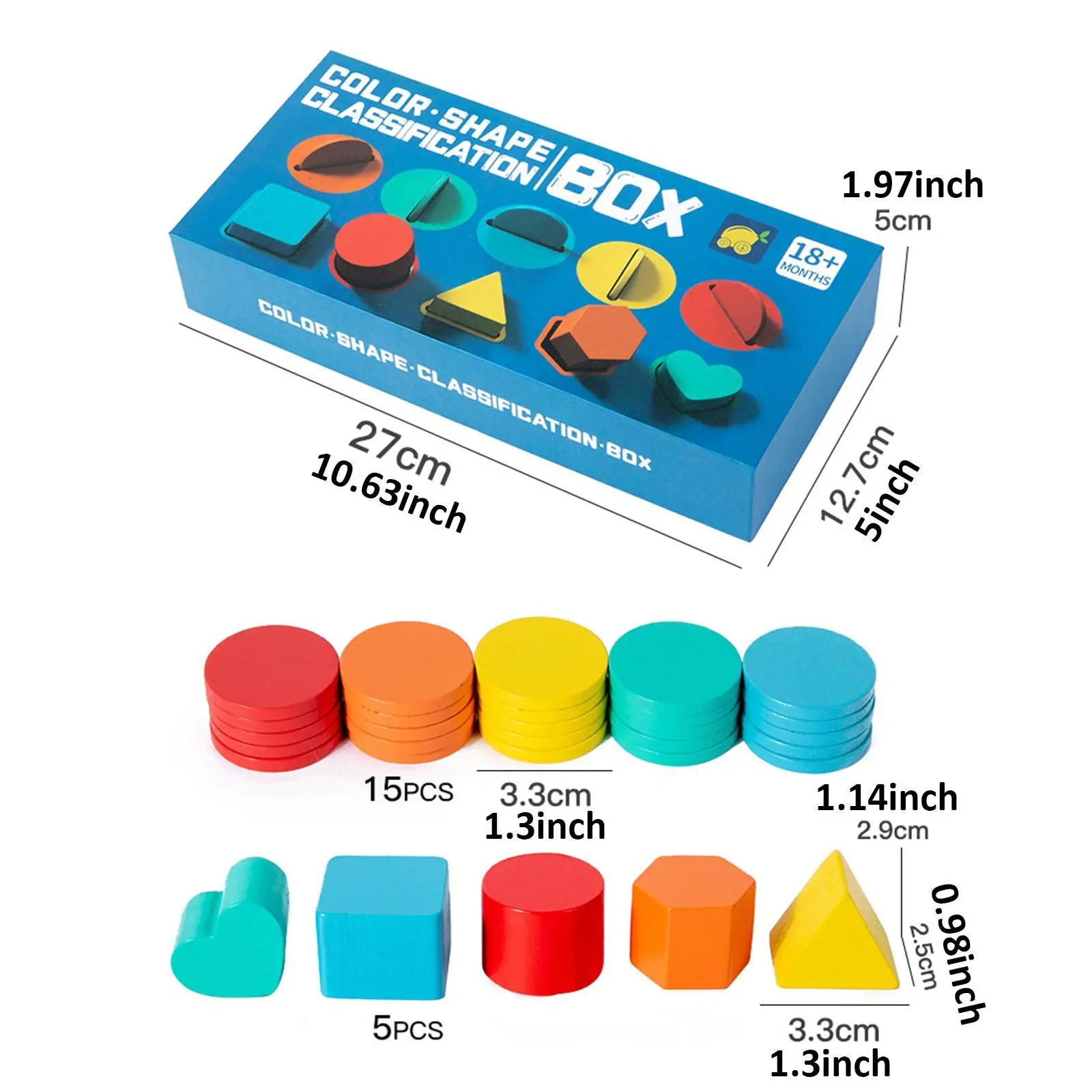 Color Shape Sorter Toy Color and Shape Recognition Learning Toy Matching Toy