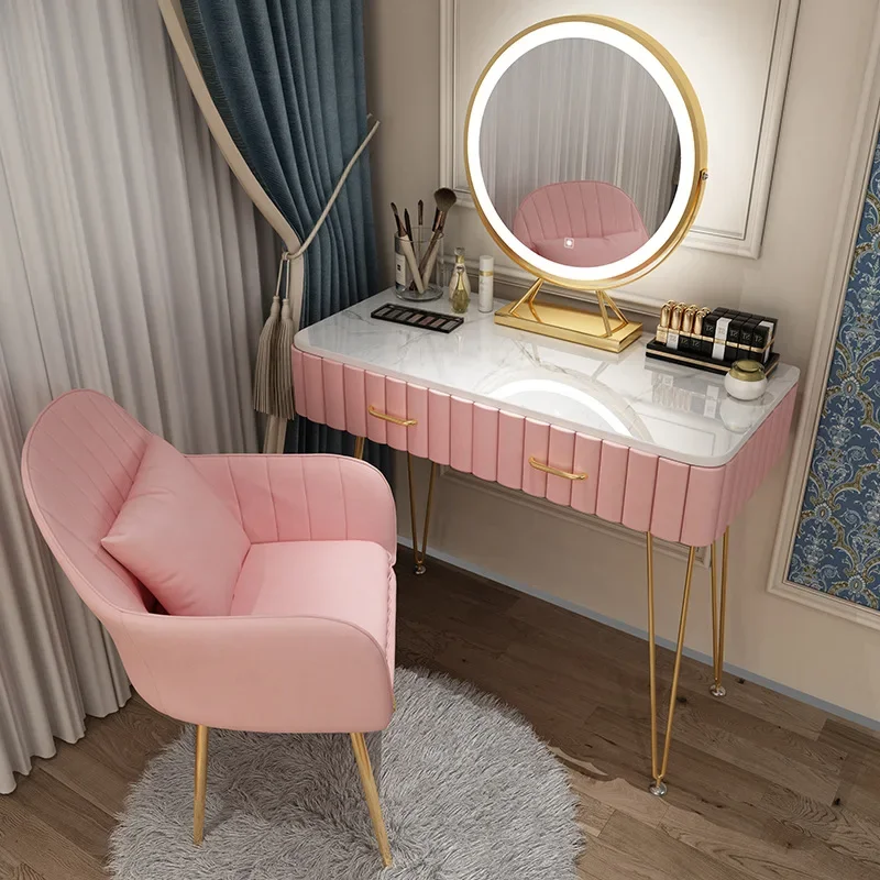 Nordic Dressing Table Bedroom Modern Minimalist Marble Dressing Table Princess Small Apartment Makeup Table Vanity Desk