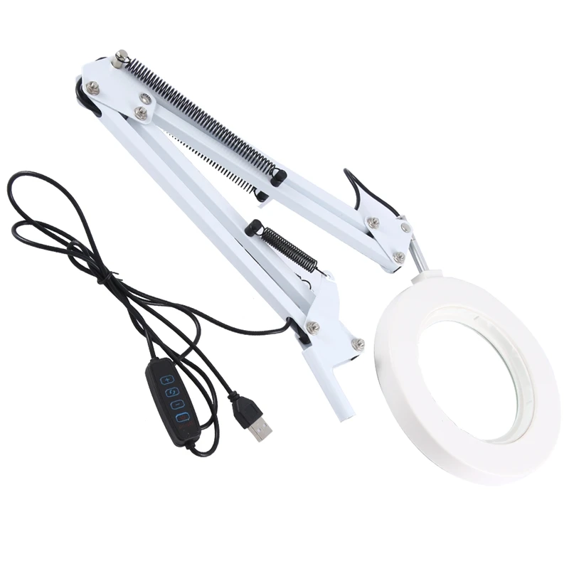 

Magnifying Lamp Metal Swing Arm Magnifier Lamp-10 Levels Brightness, 3 Color Modes 10X Magnification