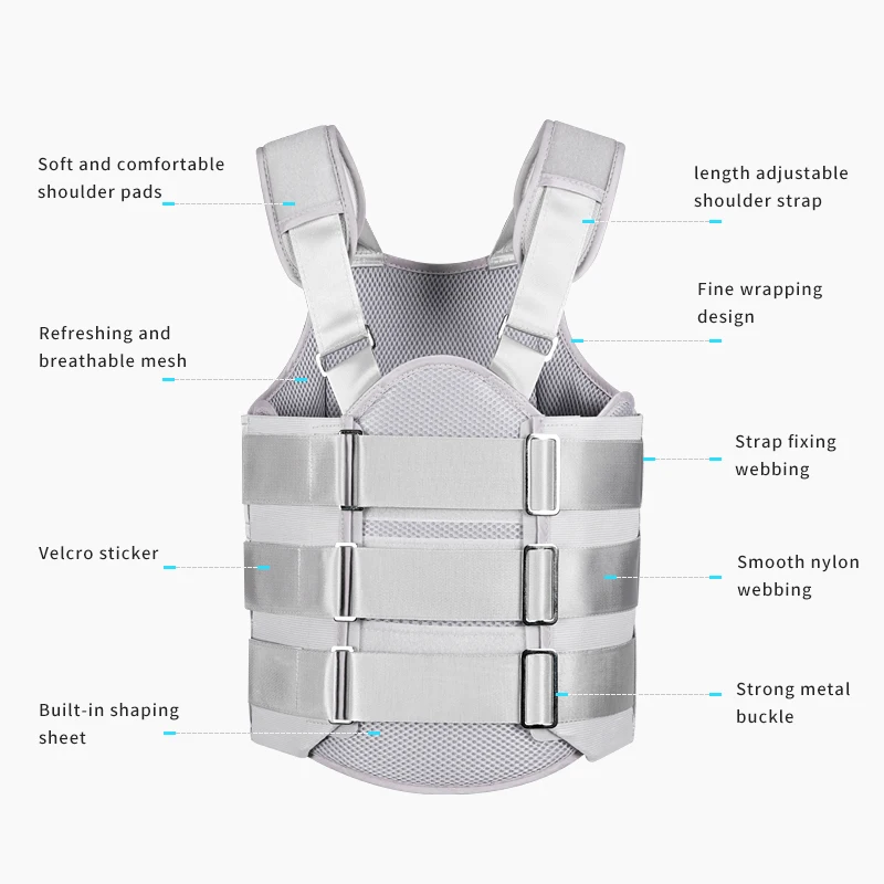 Atmungsaktiver doppelter Airbag-Gurt für medizinische Orthese in der Thorakolumbale Stützhalterung, formbarer Fixierer