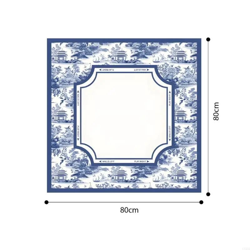 CORB Large 80cm Square Mahjong Game Mat Designed With Attractive Patterns And Strong Edging For Easy Card Movement view 6