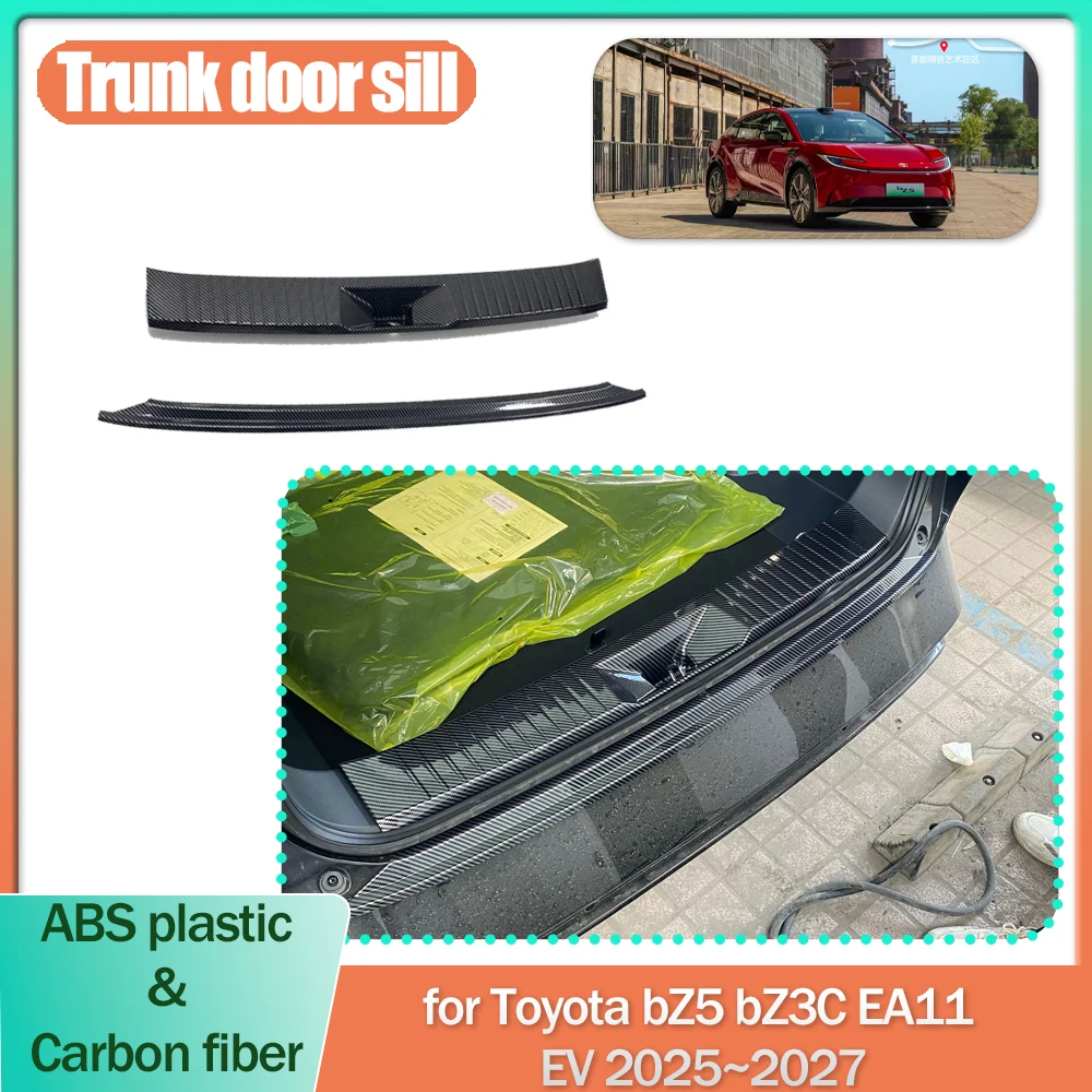 

Car Trunk Door Sill for Toyota bZ5 bZ3C EA11 EV 2025~2027 2026 ABS Anti-scratch Threshold Guard Plate Trim Strips Accessories