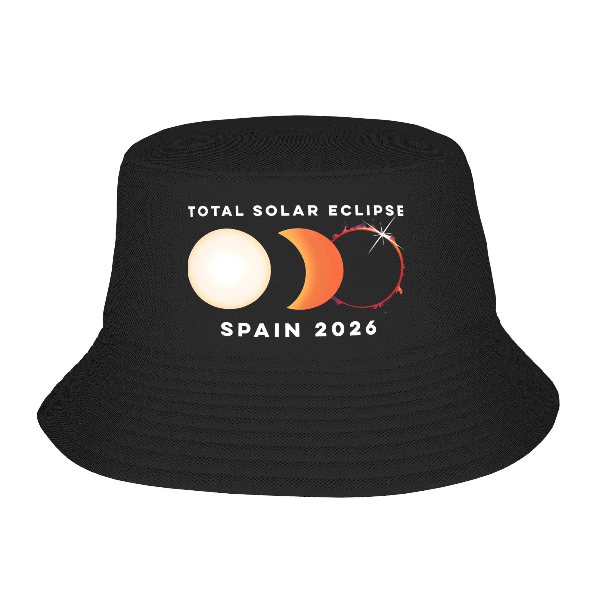 Spain Total Solar Eclipse 2026 Bucket Hat Summer  Retro Fisherman Hats For Men Women Personality Outdoor Custom DIY Visor Hats