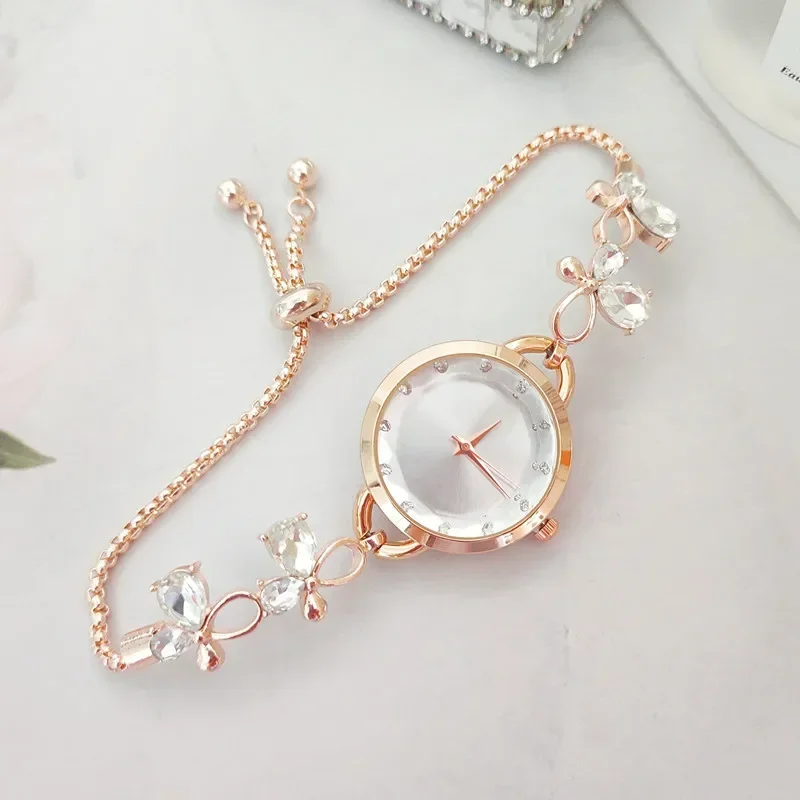 Elegant Watch for Women Rhinestone Inlaid for Clover Lady Watches Oval Fashion Quartz Wristwatch Bracelet Clocks Reloj Mujer