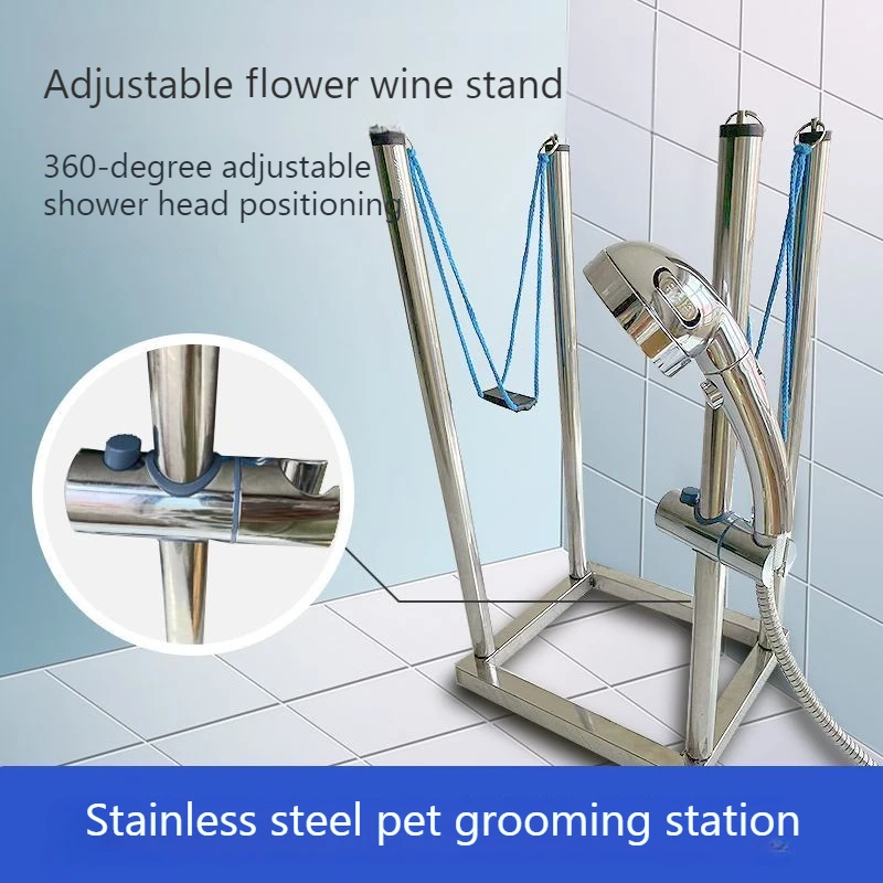 Soporte ducha perros inox extensible ajustable mesa peluquería - imagen 5