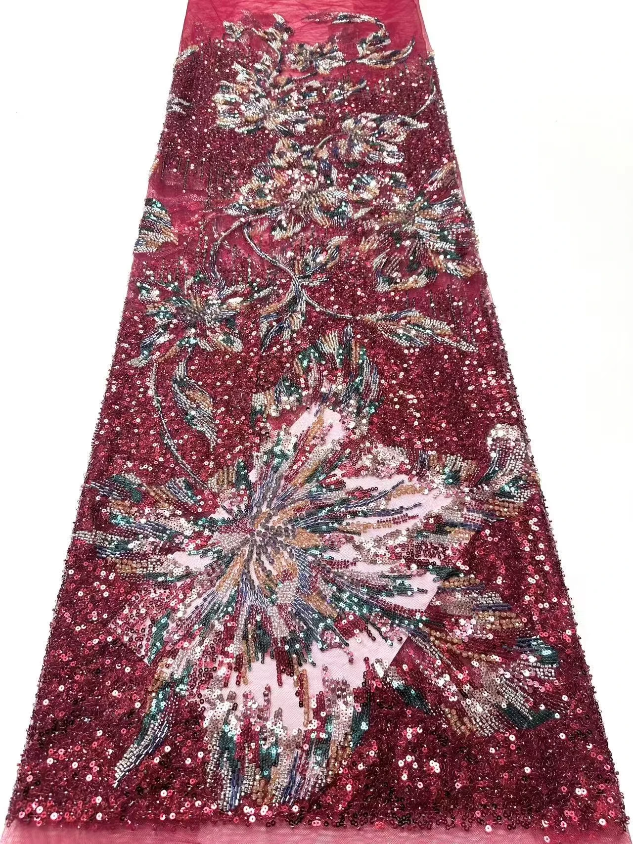 Luxury Laces on Sale 5 Yards 2026 High Quality Sequins Beaded Lace Fabric Rhinestone Embroidery French Tulle for Dresses SZ1987