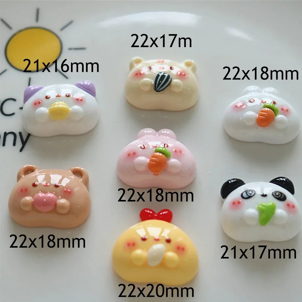 10PCS Shiny Feeding Animals Series Miniature Flat Back Resin Cabochons For Hairpin Scrapbooking DIY Home Decor Craft Accessories