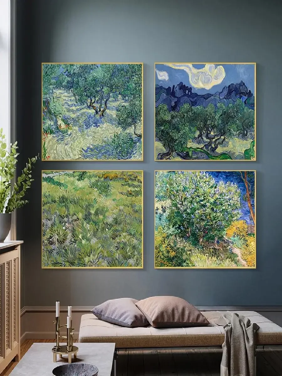 Frameless 1pc  Canvas Painting  1PCS Und Canvas Poster Van Gogh Almond Blossoms  Starry Night Canvas Print  HD Wall Art Post