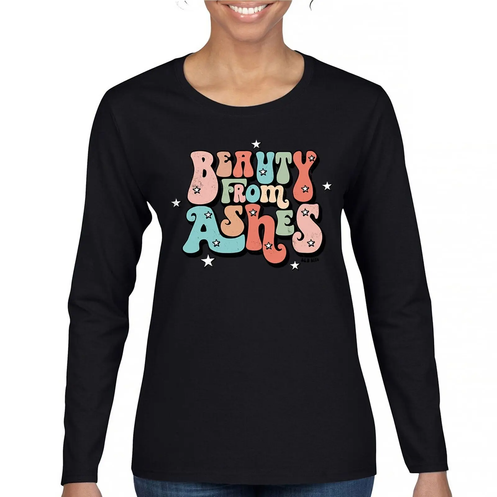 

Beauty From Ashes Women's Long Sleeve T-shirt Christian Isaiah 61:3 Motivation